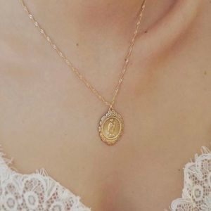 Frasier Sterling Forgive Me Coin Charm Necklace Gold Plated Brass